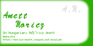 anett moricz business card